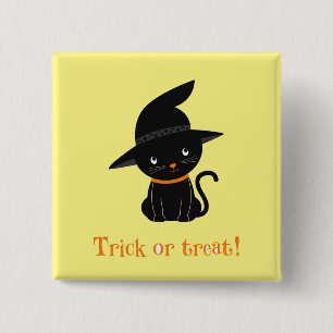 Button "Trick or Treat Witze Cat Button"