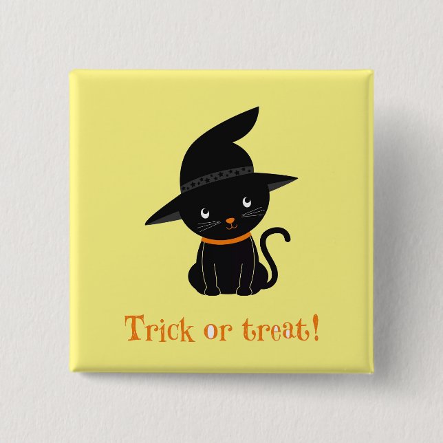 Button "Trick or Treat Witze Cat Button" (Vorderseite)