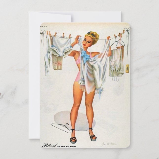 Button-up-Dessous-Brautparty Einladung (Vorderseite)