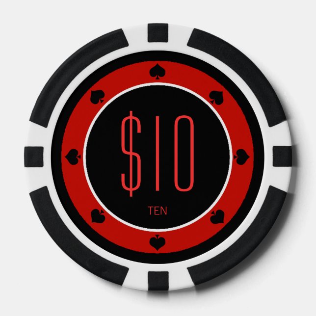 Button-Up Girl $10 Poker Chip (Pik) (Vorderseite)