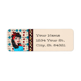 Button-up Girl Address Labels