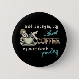 Button-up Girl Coffee Addict Button