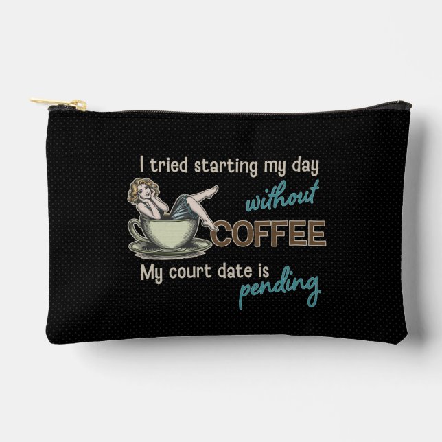 Button-up Girl Coffee Addict Kosmetische Tasche (Vorderseite)