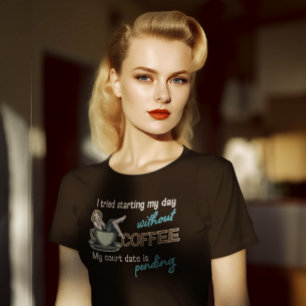 Button-up Girl Coffee Addict Tri-Blend Shirt