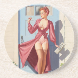 Button-Up-Girl Getränkeuntersetzer