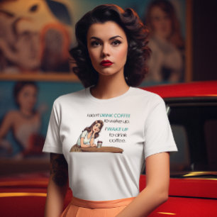 Button-up Girl - Ich Weckte auf, um Kaffee zu trin Tri-Blend Shirt