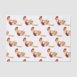 Button Up Girl mit Santa Mask Seidenpapier