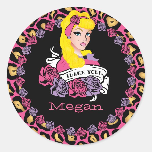 Button-up Girl, Rock-a-Billy, Danke Stickers (Vorderseite)