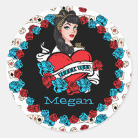 Button-up Girl, Rock-a-Billy, Danke Stickers