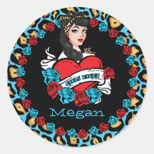 Button-up Girl, Rock-a-Billy, Party Stickers