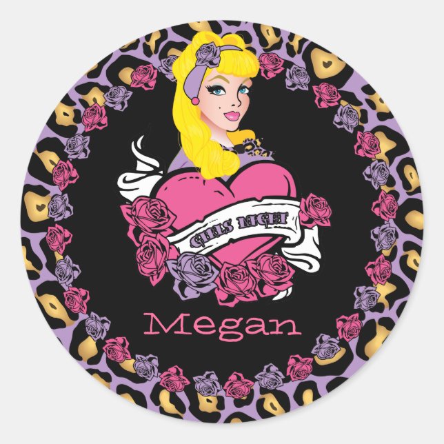 Button-up Girl, Rock-a-Billy, Party Stickers (Vorderseite)