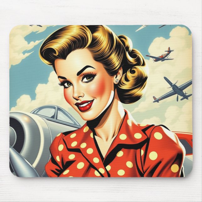 Button Up Girl WW2 Mousepad (Vorne)