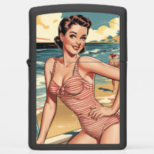 Button-Up Girl Zippo Lighter der 1940er Jahre