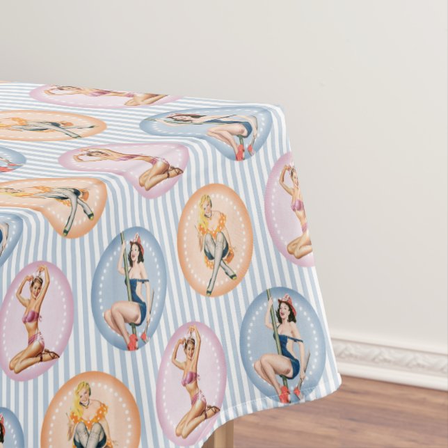Button Up Ladys - Retro Models Pinups Tischdecke (Beispiel)