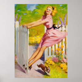 Button-up-Spielzeit mit Hund Poster