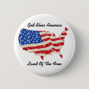 Button USA Flaggen Gott segne Amerika