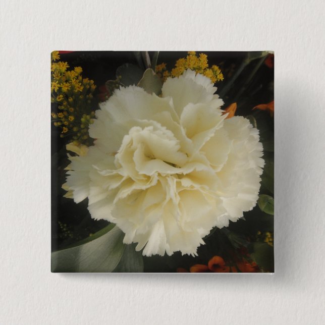 Button White Carnation Beauty (Vorderseite)