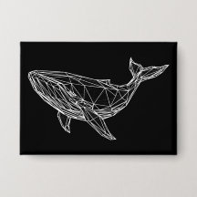 Button White Whale Minimalist 