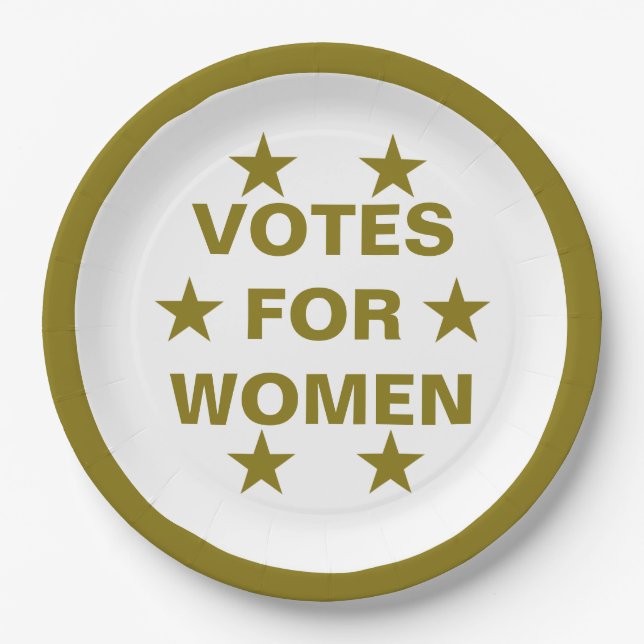 Button zum Frauenwahlrecht Pappteller (Vorderseite)