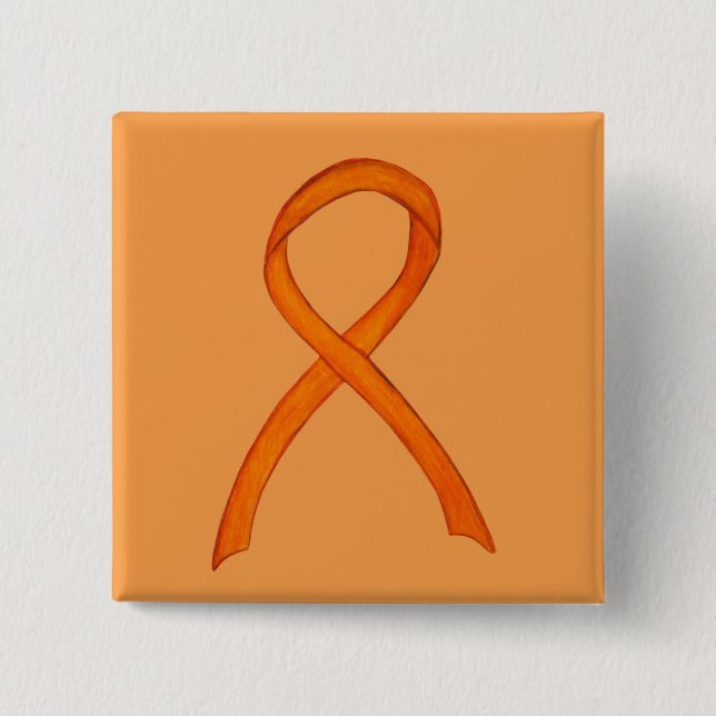 Buttone der "Orange Awareness Ribbon Custom Art" Button (Vorderseite)