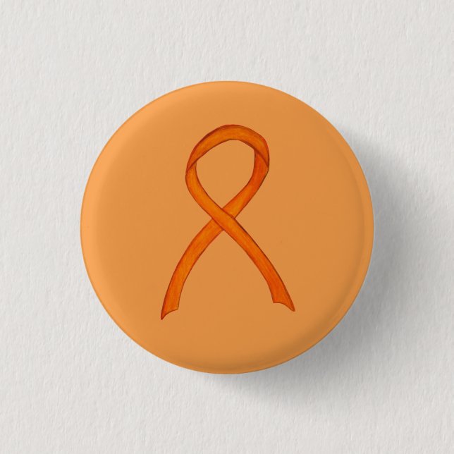 Buttone der "Orange Awareness Ribbon Custom Art" Button (Vorderseite)