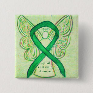Buttone der Rückenmarksverletzung Engel Awareness  Button