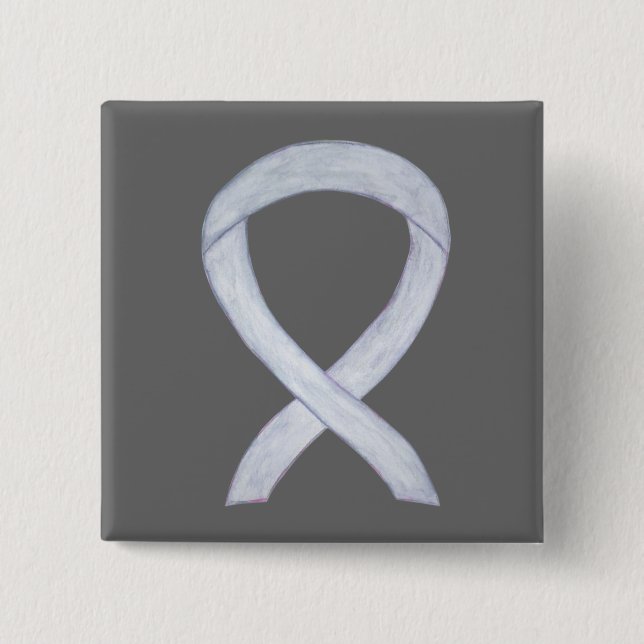 Buttone der "Silver Awareness Ribbon Custom Art" Button (Vorderseite)