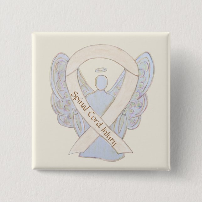 Buttone der Spinal Cord Injury Awareness Ribbon An Button (Vorderseite)