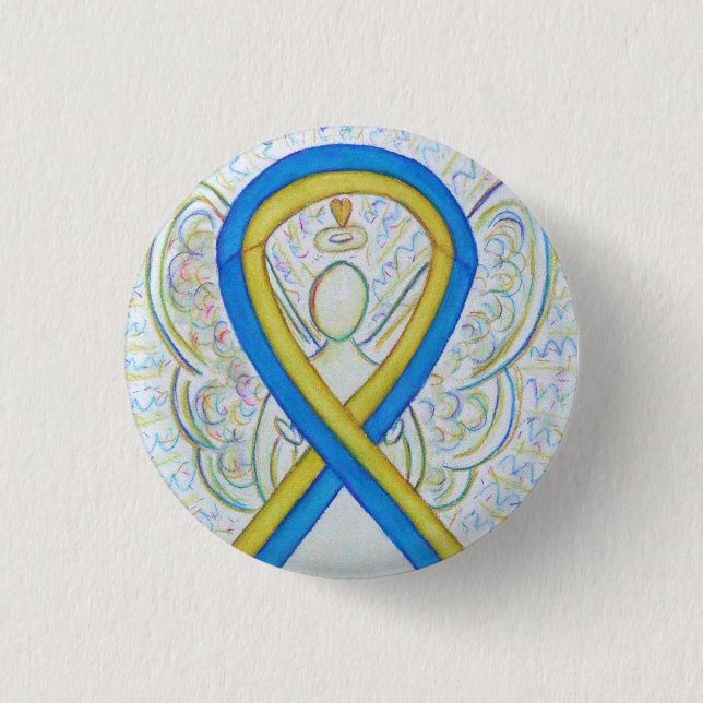 Buttone des Blauen und Gelben Schleifengrabens Button (Vorderseite)