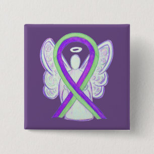 Buttone für den Angel von Lime Green & Lila Awaren Button