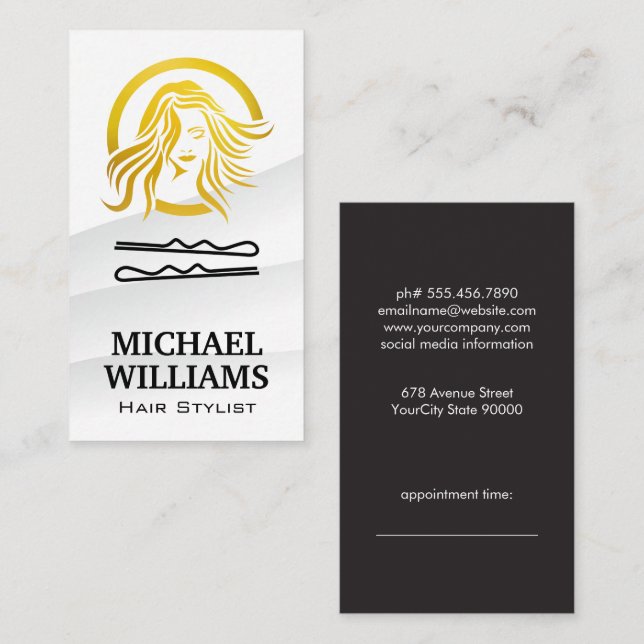 Buttone Haarlogos Terminkarte (Vorne/Hinten)