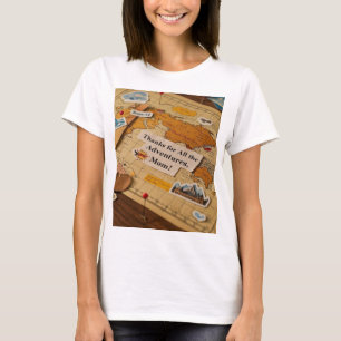 Buttone und Sehenswürdigkeiten der Weltkarte T-Shirt