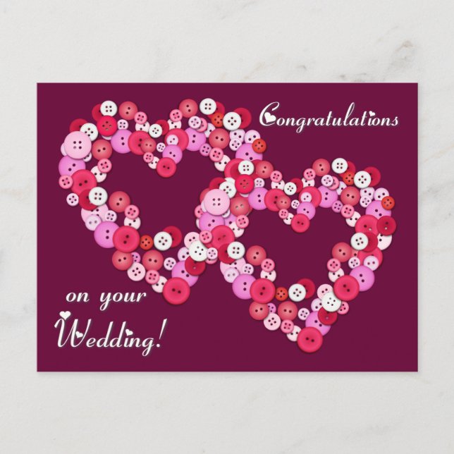 Buttonised Herzen Postkarte (Vorderseite)