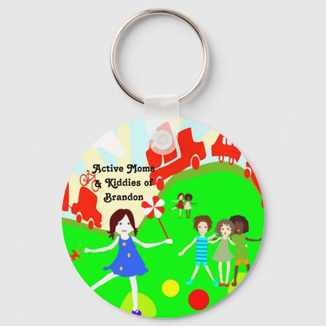 Buttons für aktive Mamas Schlüsselanhänger (Vorderseite)