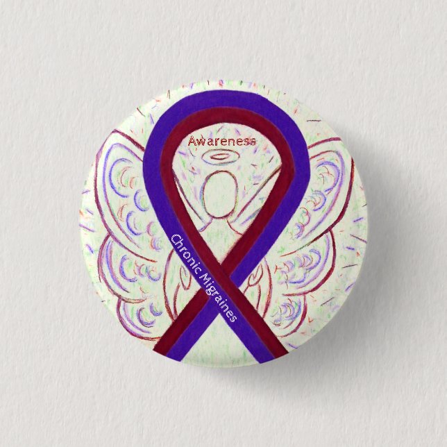 Buttons für den Angel Chronic Migraines Awareness  (Vorderseite)