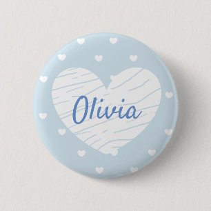 Buttons für personalisierte Namen Blue Hearts