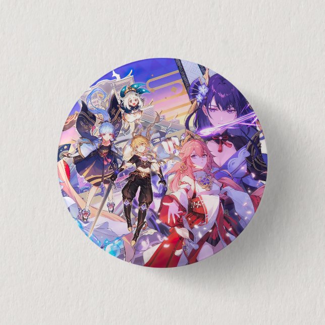 Buttons Genshin Xiao Hu Tao Childe Shogun Game (Vorderseite)