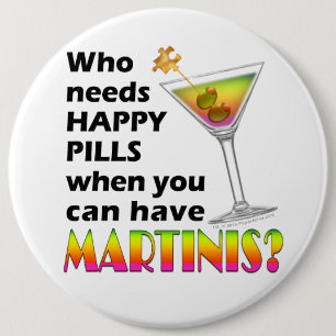 Buttons - Martinis / Happy Pills