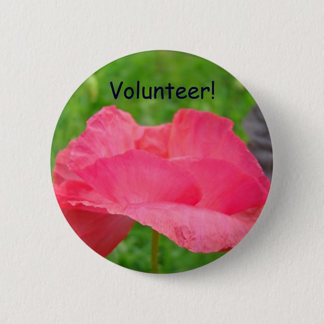 Buttons Pink Poppy Blume (Vorderseite)