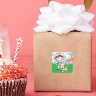 Buttons Quadratischer Aufkleber