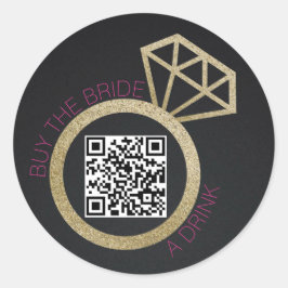 Buy the Bachelorette a Drink QR Code, Hens Party Runder Aufkleber
