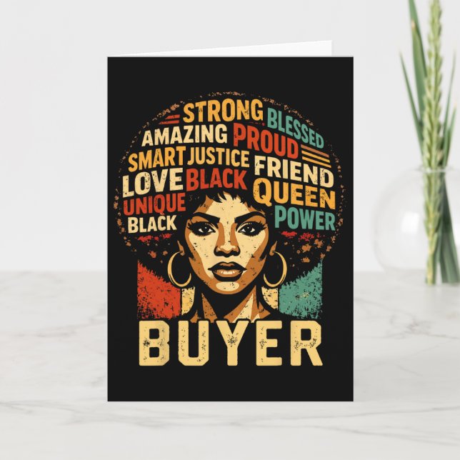 Buyer Black History Month Powerful Black Pride Art Karte (Vorderseite)