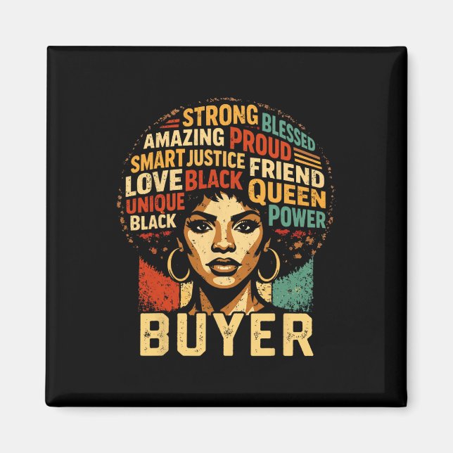 Buyer Black History Month Powerful Black Pride Art Magnet (Vorne)