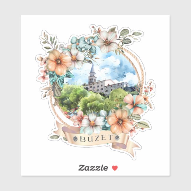 Buzet Croatia Aufkleber (Blatt)