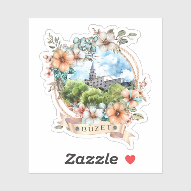 Buzet Croatia Aufkleber (Blatt)