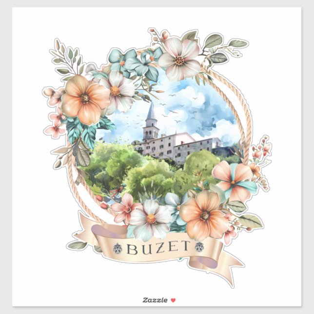Buzet Kroatien Aufkleber (Blatt)