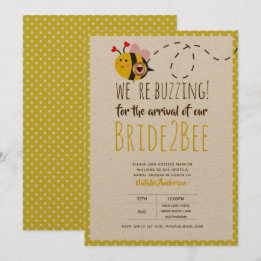 BUZING FÜR DIE ANKUNFT VON BRIDE2BEE-Brautparty-Bi Einladung