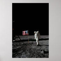 Buzz Aldrin auf dem Mond mit Flagge - Apollo 11 NA