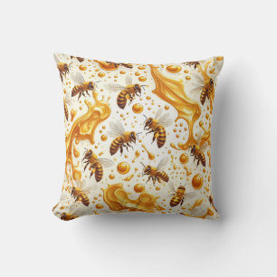 Buzz & Drip - Seamless 8 K Honey Bee Pattern with Kissen
