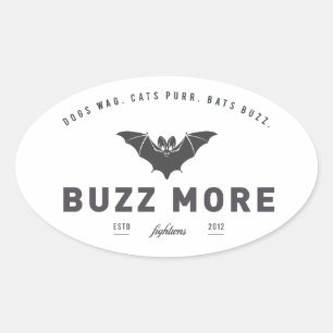 "Buzz More"-Aufkleber für Ausflüge Ovaler Aufkleber